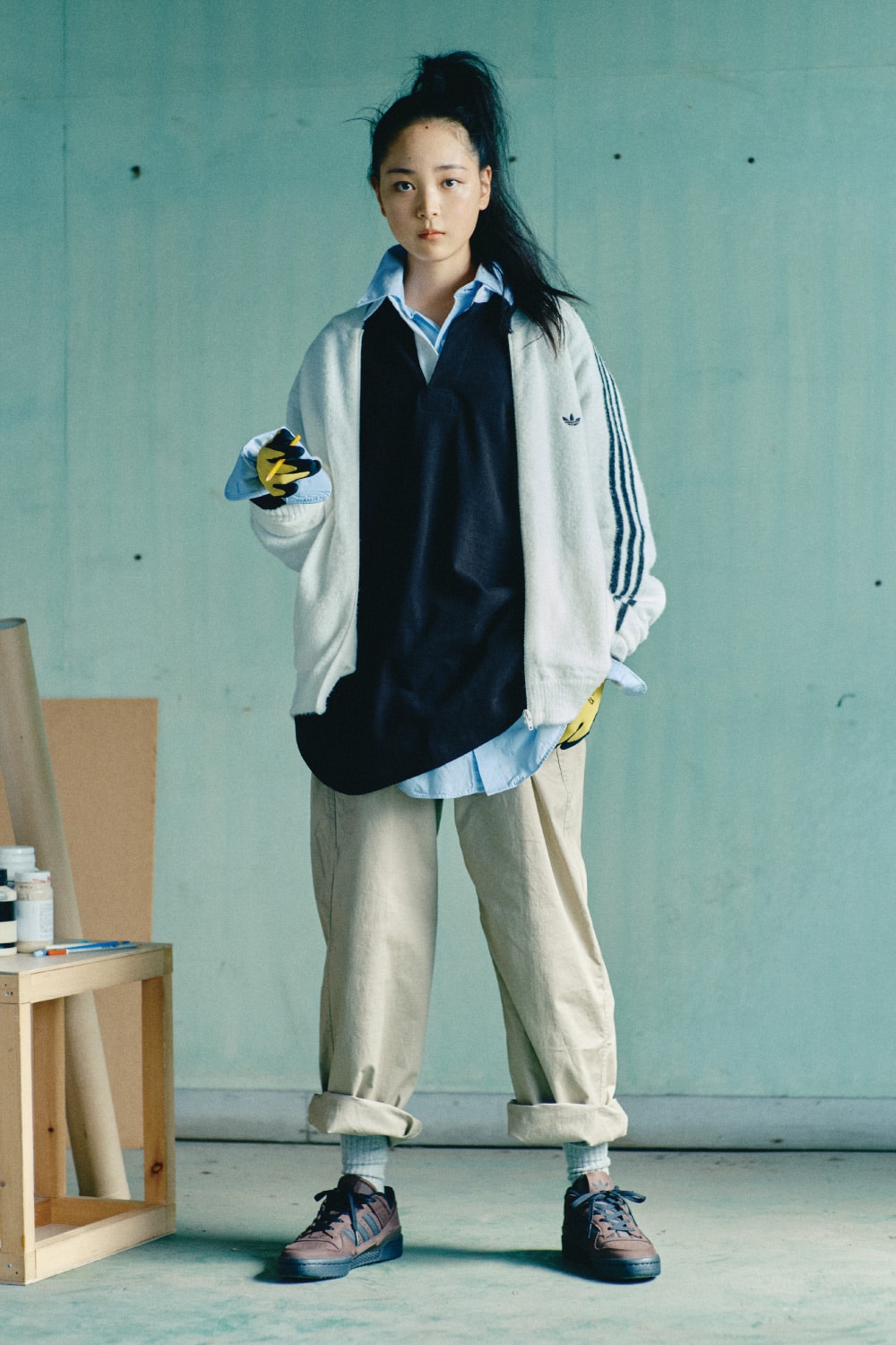 アディダス MOHAIR TRACKTOP コーディネート