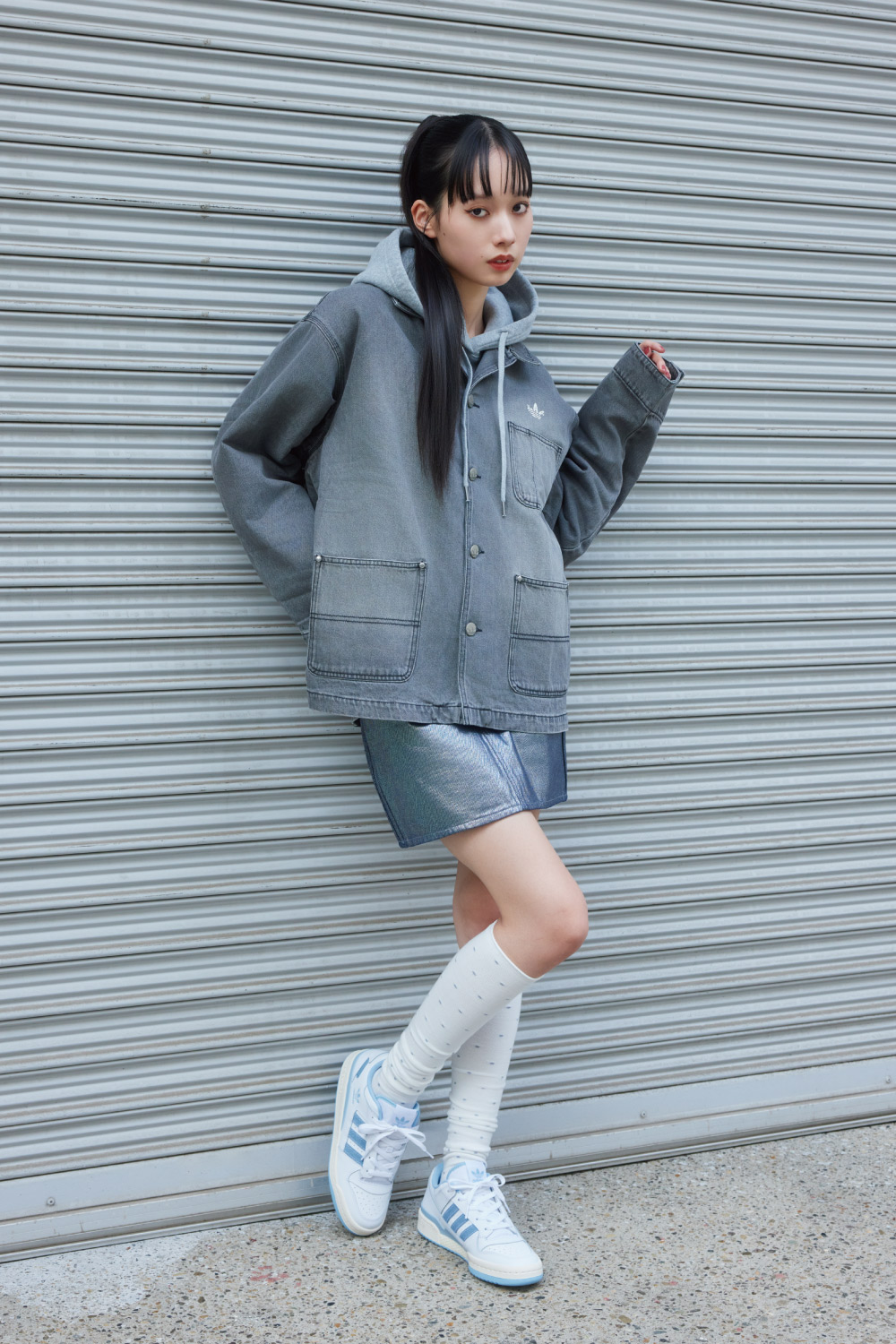 ADIDAS DENIM PACK 山口もあさん着用 コーディネート