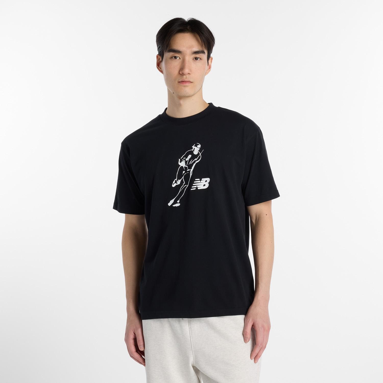 ニューバランス M O.HオールウェイズオンロゴT ショートスリーブ MT61V7X5BK BK