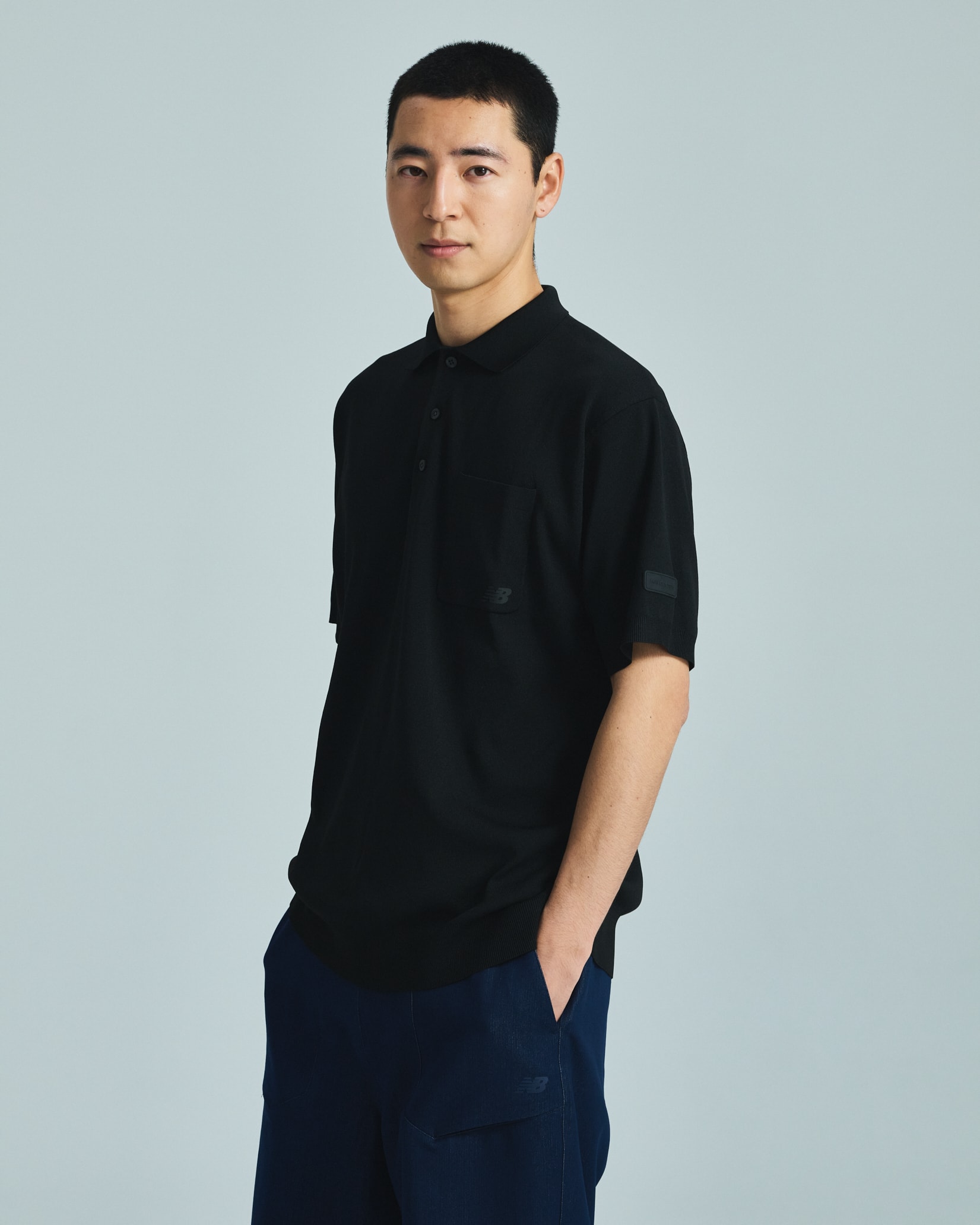 ニューバランス M ニットポロシャツ ポロシャツ MT61J6IHBK ABC-MART限定 BK