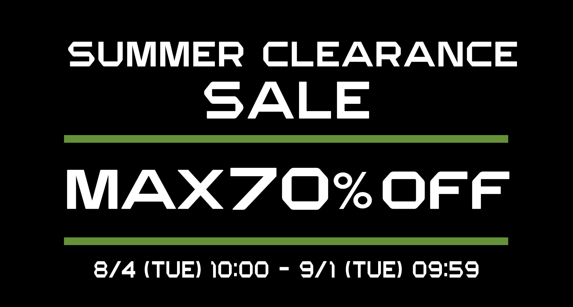 SUMMER CLEARANCE SALE