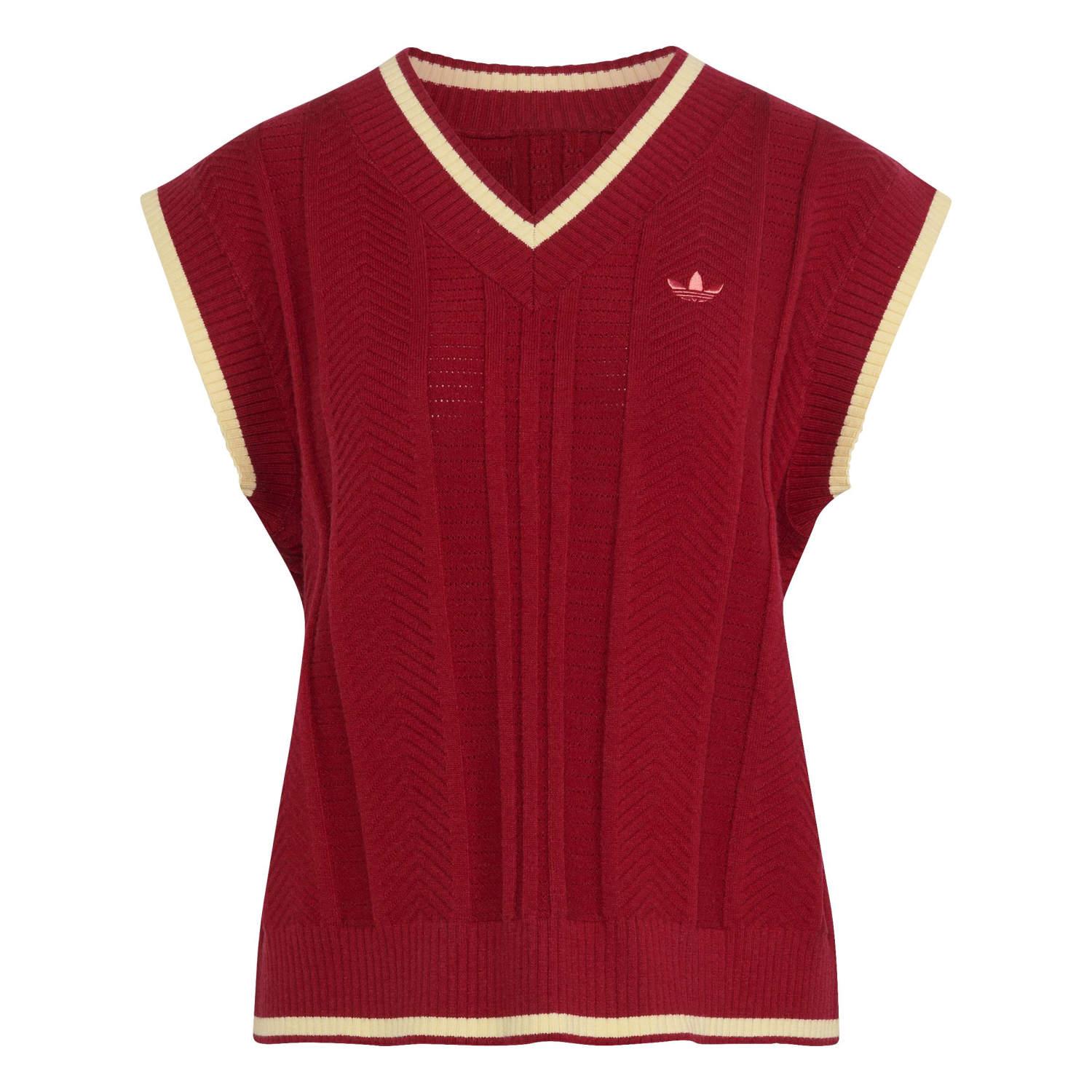 レディース 【adidas】 アディダス W CABLE KNIT VEST ショートスリーブ KR7063 TEAMVICTORYRED