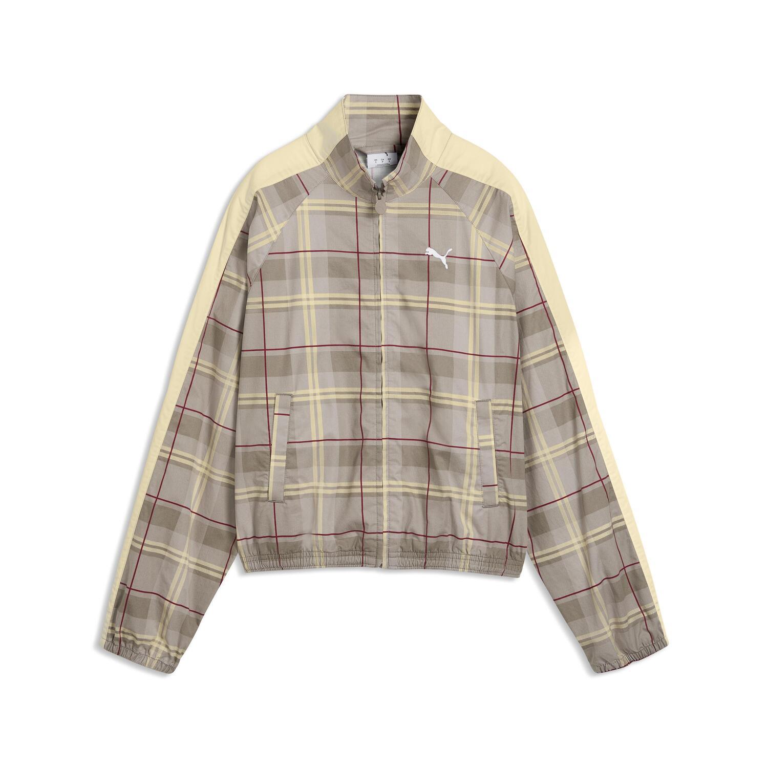 【PUMA ウェア】 プーマウェア W T7 RELAXED TARTAN WOVEN JKT WOVEN JACKETS 639021 81MOUSE GRAY